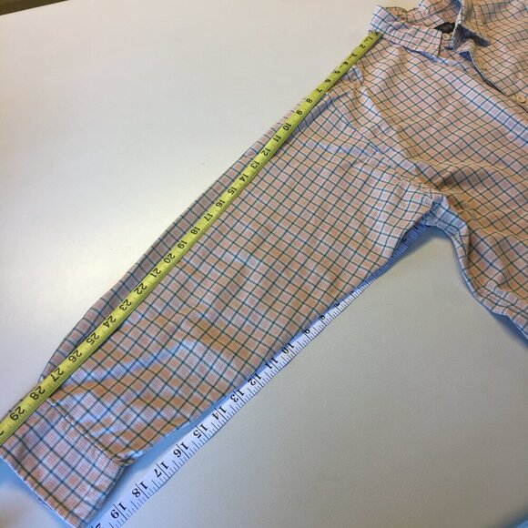 J. Crew Button Up Shirt Mens Large Plaid White Blue Pink Long Sleeve - Picture 5 of 7